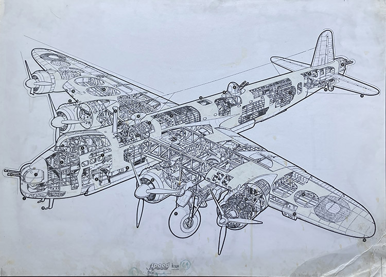 Stirling Bomber (Original) by Military at The Illustration Art Gallery