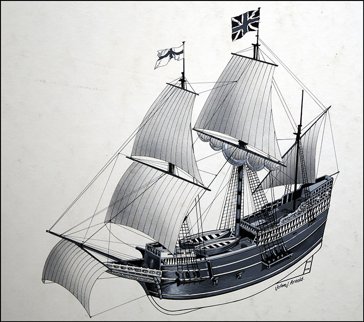 The Mayflower 1620 (Original) (Signed) by John J Arnold Art at The Illustration Art Gallery