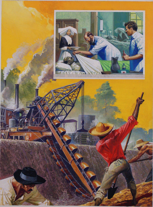 Panama Canal 3 (Original) (Signed) by American History (Baraldi) at The Illustration Art Gallery
