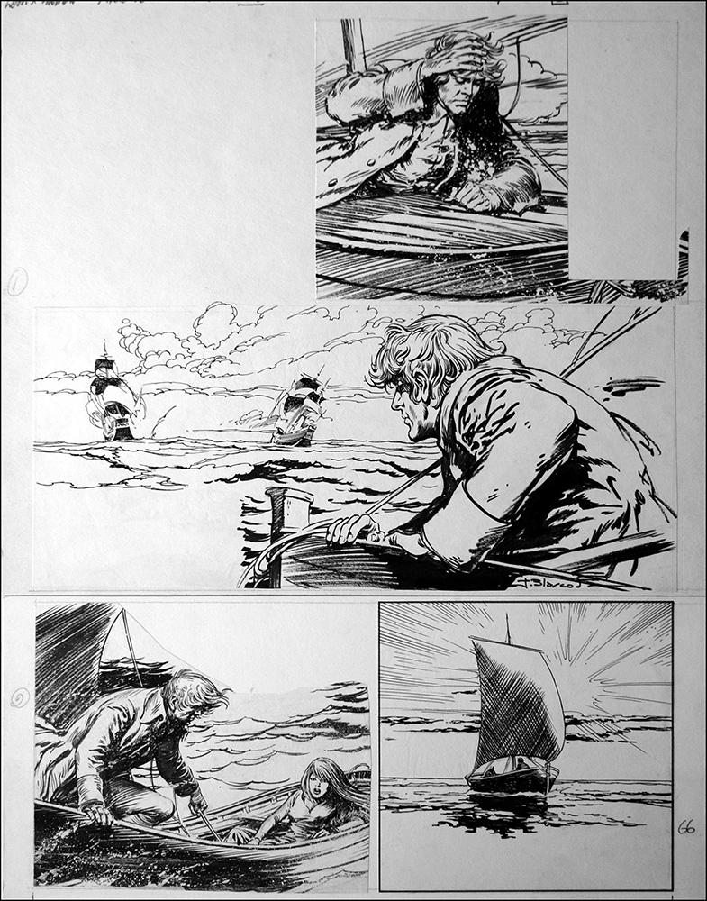 Black Bartlemy's Treasure - Open Boat (TWO pages) (Original) (Signed) art by Black Bartlemy's Treasure (Blasco) Art at The Illustration Art Gallery
