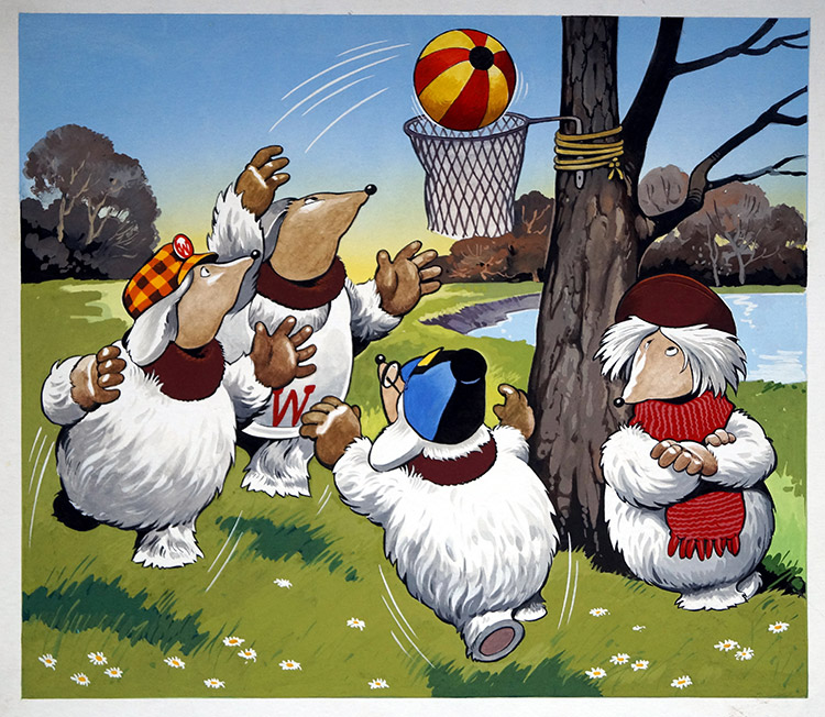 The Wombles: Netball (TWO pages) (Originals) by The Wombles (Blasco) Art at The Illustration Art Gallery