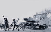 Hungarian Uprising: Tank Fires a Shell (Original)