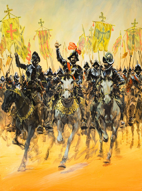 Conquistadors at the Gallop (Original) by Other Military Art (Coton) at The Illustration Art Gallery