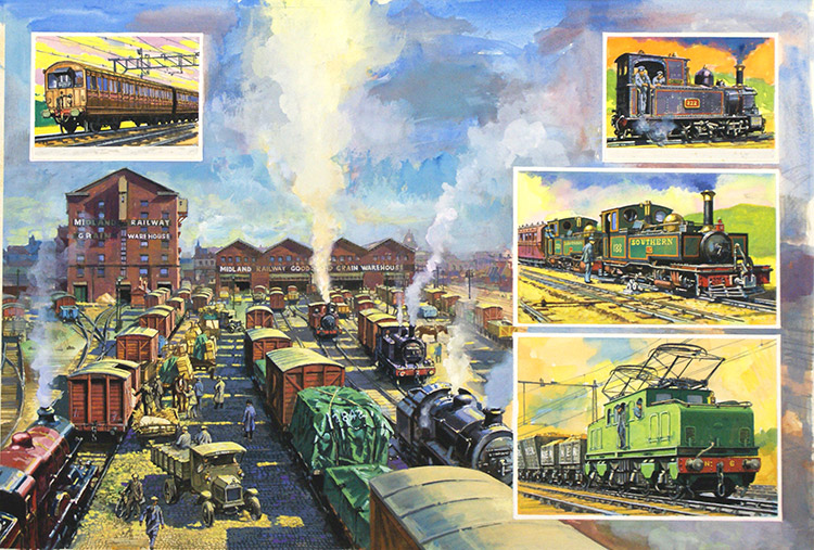 Road versus Rail (Original) by Harry Green Art at The Illustration Art Gallery