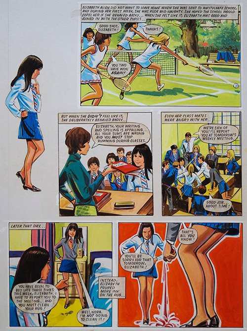 Enid Blyton's The Naughtiest Girl in the School: Ink Stains (THREE pages) (Originals) by Tony Higham Art at The Illustration Art Gallery