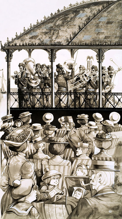 Brass Band (Original) (Signed) by Richard Hook Art at The Illustration Art Gallery