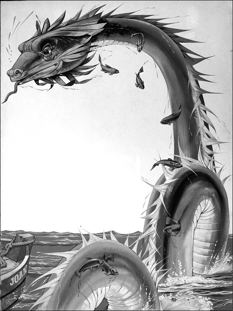 The Gloucester Sea Serpent (Original) (Signed) art by Richard Hook Art at The Illustration Art Gallery
