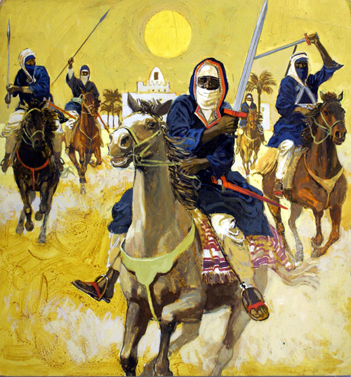 Arab Charge (Original) by Andrew Howat Art at The Illustration Art Gallery
