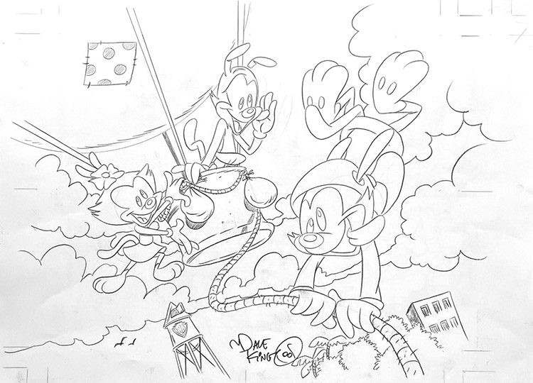 Animaniacs splash page (Original) (Signed) by Dave King Art at The Illustration Art Gallery