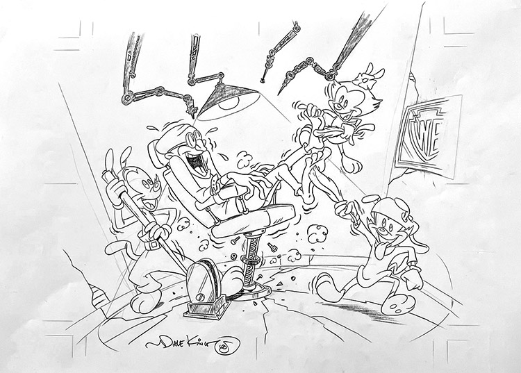 Animaniacs splash page 2 (Original) (Signed) by Dave King Art at The Illustration Art Gallery