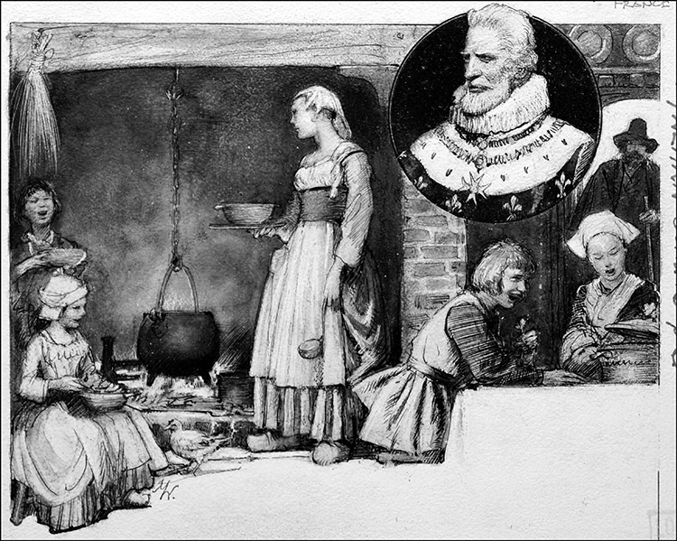 Henry IV and Chicken in the Pot (Original) (Signed) by John Millar Watt Art at The Illustration Art Gallery