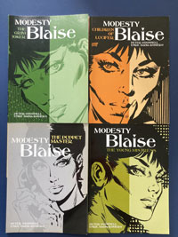 4 x Modesty Blaise Books: Children of Lucifer, The Young Mistress, The Puppet Master and The Grim Joker