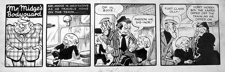 Mr Midge's Bodyguard daily strip 1 (Original) by Ronald Niebour Art at The Illustration Art Gallery
