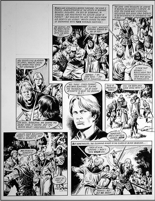 Robin of Sherwood: This Is Madness Robin (TWO pages) (Originals) by Robin of Sherwood (Mike Noble) Art at The Illustration Art Gallery