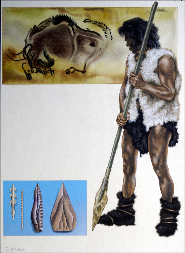Cro-Magnon Hunter (Original) (Signed) by David Nockels Art at The Illustration Art Gallery