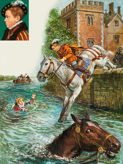 Edward VI Rescues Princess Elizabeth (Original) by Ken Petts Art at The Illustration Art Gallery
