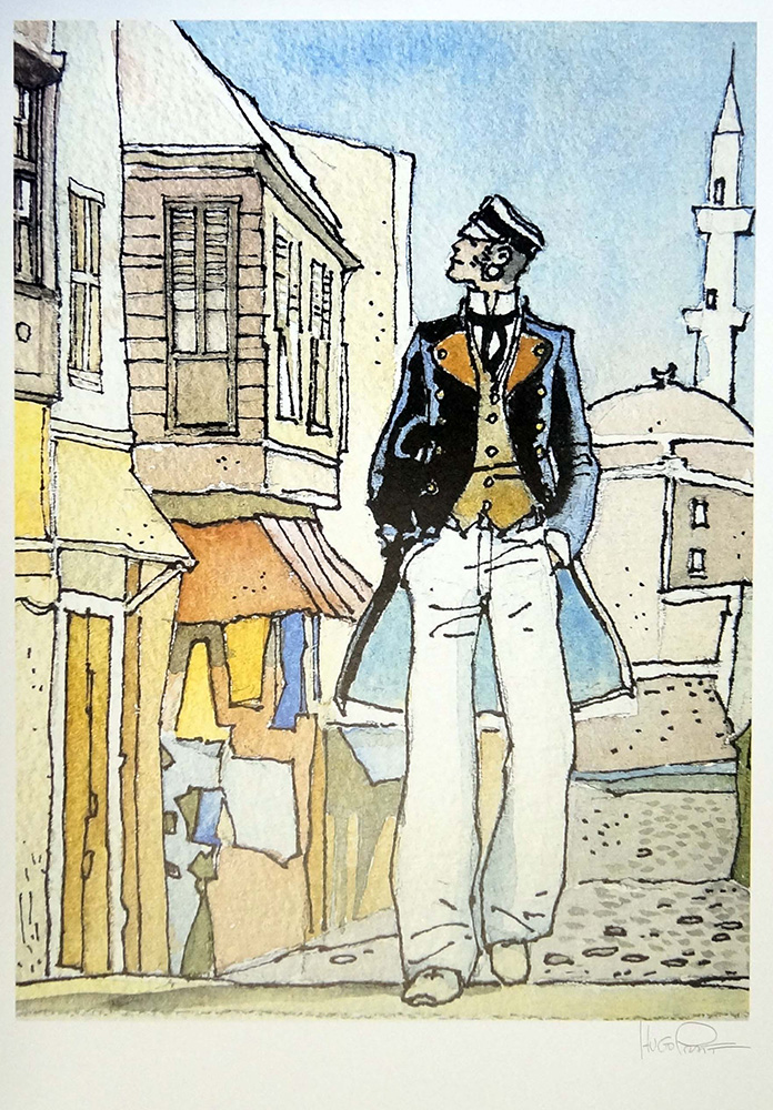 Corto Maltese - Man About Town (Print) (Signed) art by Hugo Pratt Art at The Illustration Art Gallery