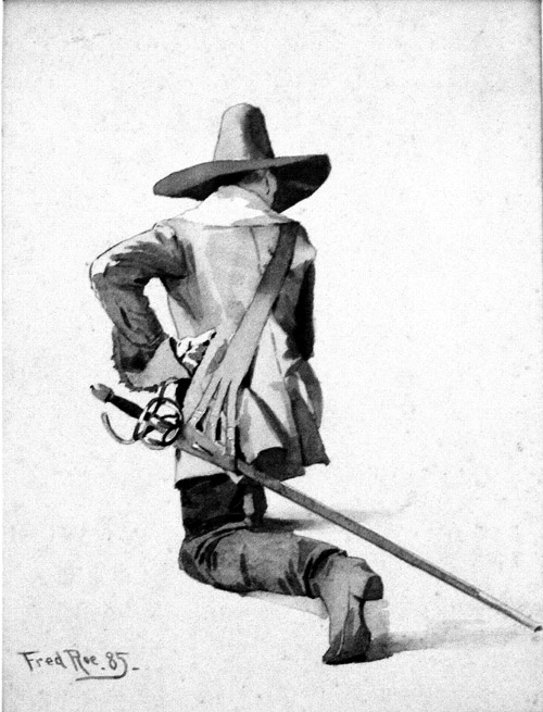 Study of a Roundhead Cavalry Officer (Original) (Signed) by Fred Roe Art at The Illustration Art Gallery