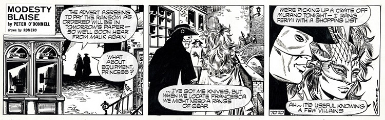 Modesty Blaise strip #7070 - Ransom (Original) (Signed) by Modesty Blaise (Romero) Art at The Illustration Art Gallery