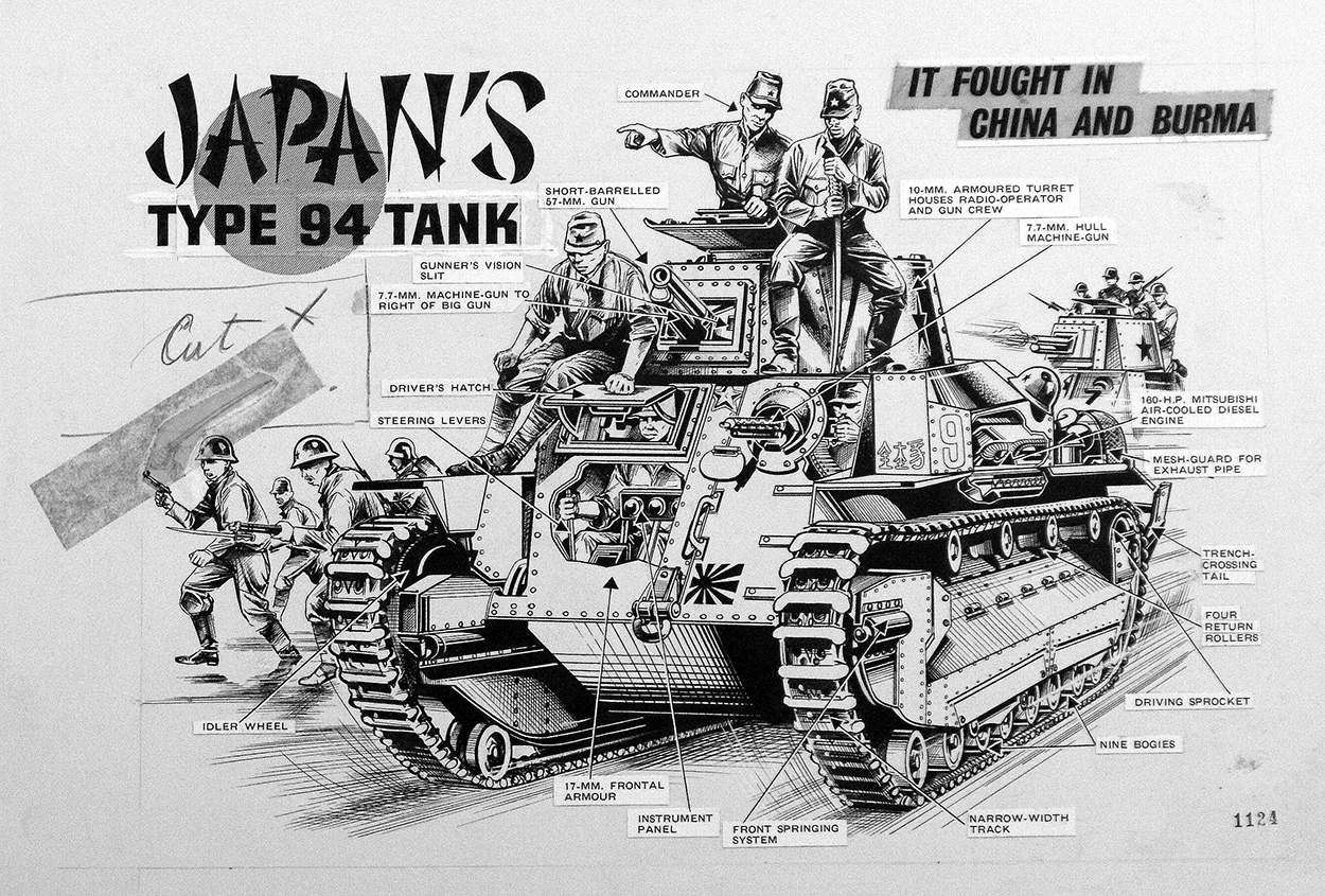 Japan Type 94 Tank (Original) art by Peter Sarson Art at The Illustration Art Gallery