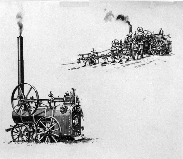 Traction Steam Engine (Original) by John S Smith at The Illustration Art Gallery