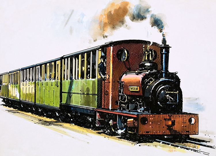 A Hunslet 0-4-0 saddle tank called Dolbadarn (Original) by John S Smith Art at The Illustration Art Gallery