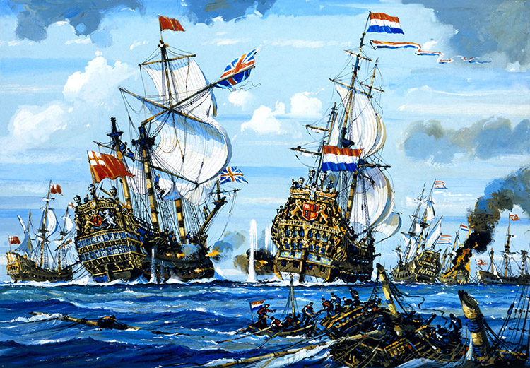 Naval Battle (Original) by John S Smith Art at The Illustration Art Gallery