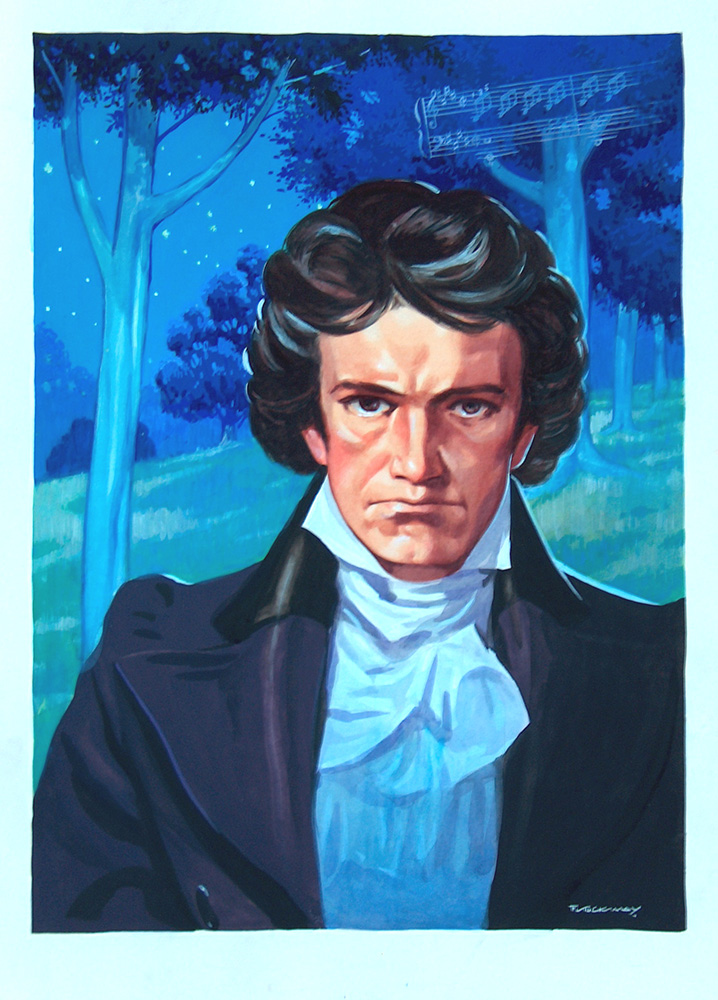 Ludwig van Beethoven (Original) (Signed) art by F Stocks May Art at The Illustration Art Gallery