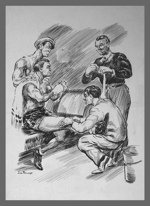 Boxing (Original) (Signed) by John Welland Art at The Illustration Art Gallery