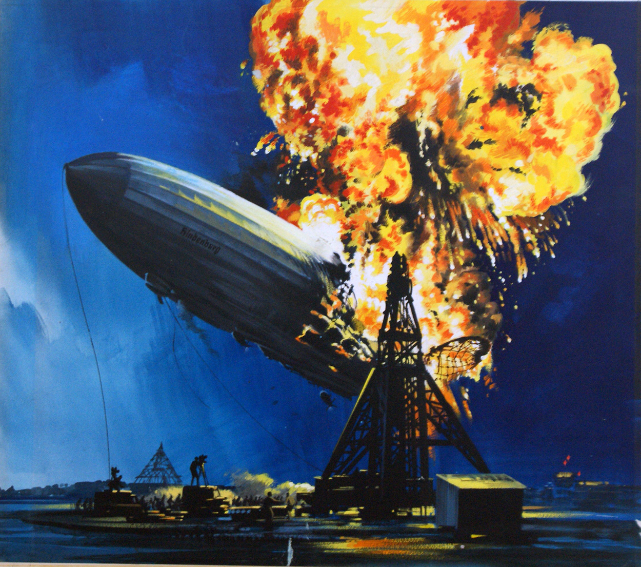 The Hindenburg Airship (Original) art by Gerry Wood Art at The Illustration Art Gallery