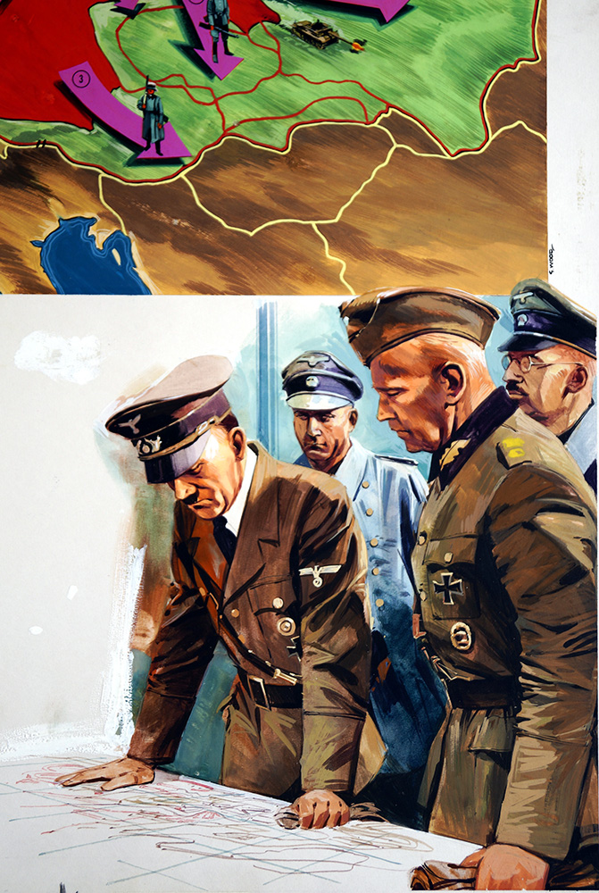 Hitler's Invasion Plans (Original) (Signed) art by Gerry Wood Art at The Illustration Art Gallery
