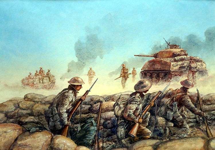 El Alamein book cover art (Original) (Signed) by Paul Wright Art at The Illustration Art Gallery
